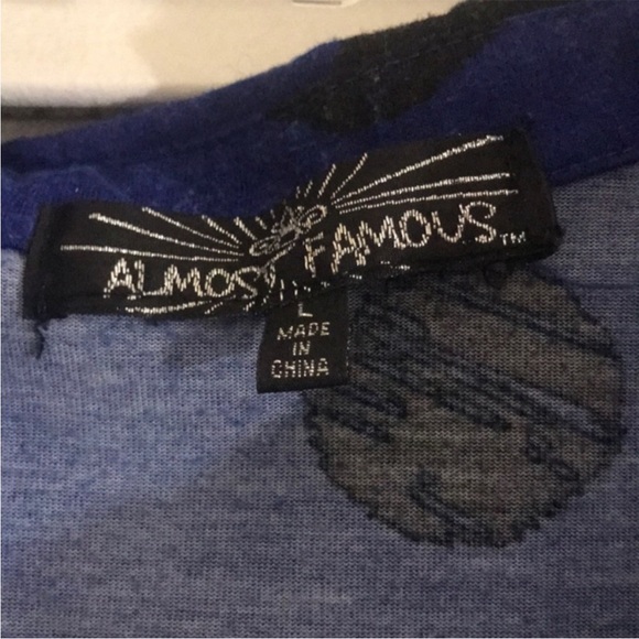 L sleeveless button down tie front blue dot top - Picture 4 of 4